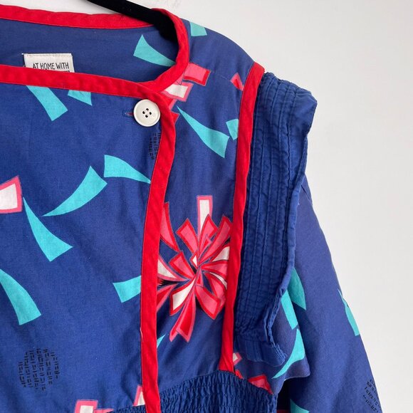 Jeanne Marc  Vintage 1980s Abstract Wrap Dress Small Novelty Print Avant Garde - Picture 7 of 16